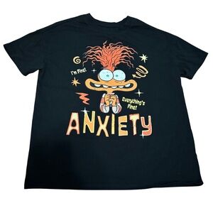 Disney Pixar Inside Out 2 Black T-shirt Round Neck Size M.